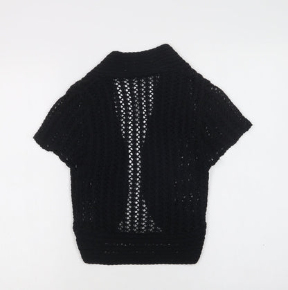George Womens Black V-Neck  Acrylic Shrug Jumper Size 10