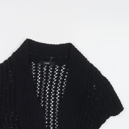 George Womens Black V-Neck  Acrylic Shrug Jumper Size 10