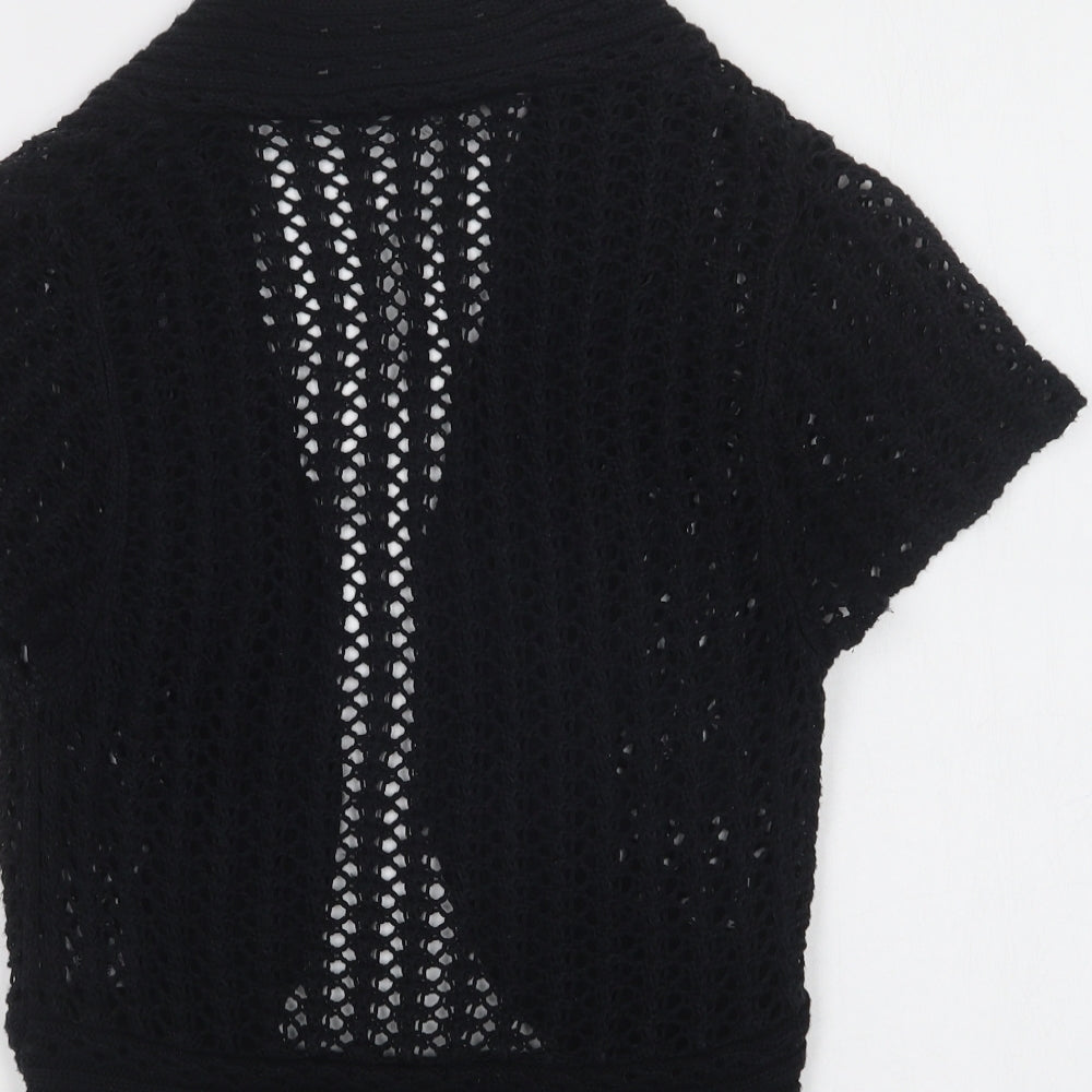 George Womens Black V-Neck  Acrylic Shrug Jumper Size 10