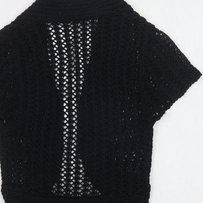 George Womens Black V-Neck  Acrylic Shrug Jumper Size 10