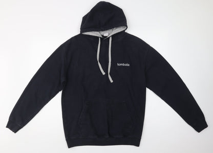 Awdis Mens Blue  Cotton Pullover Hoodie Size L