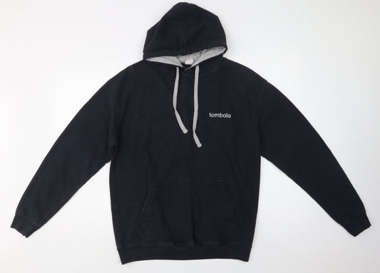 Awdis Mens Blue  Cotton Pullover Hoodie Size L