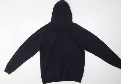 Awdis Mens Blue  Cotton Pullover Hoodie Size L