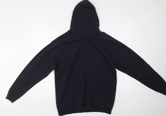 Awdis Mens Blue  Cotton Pullover Hoodie Size L