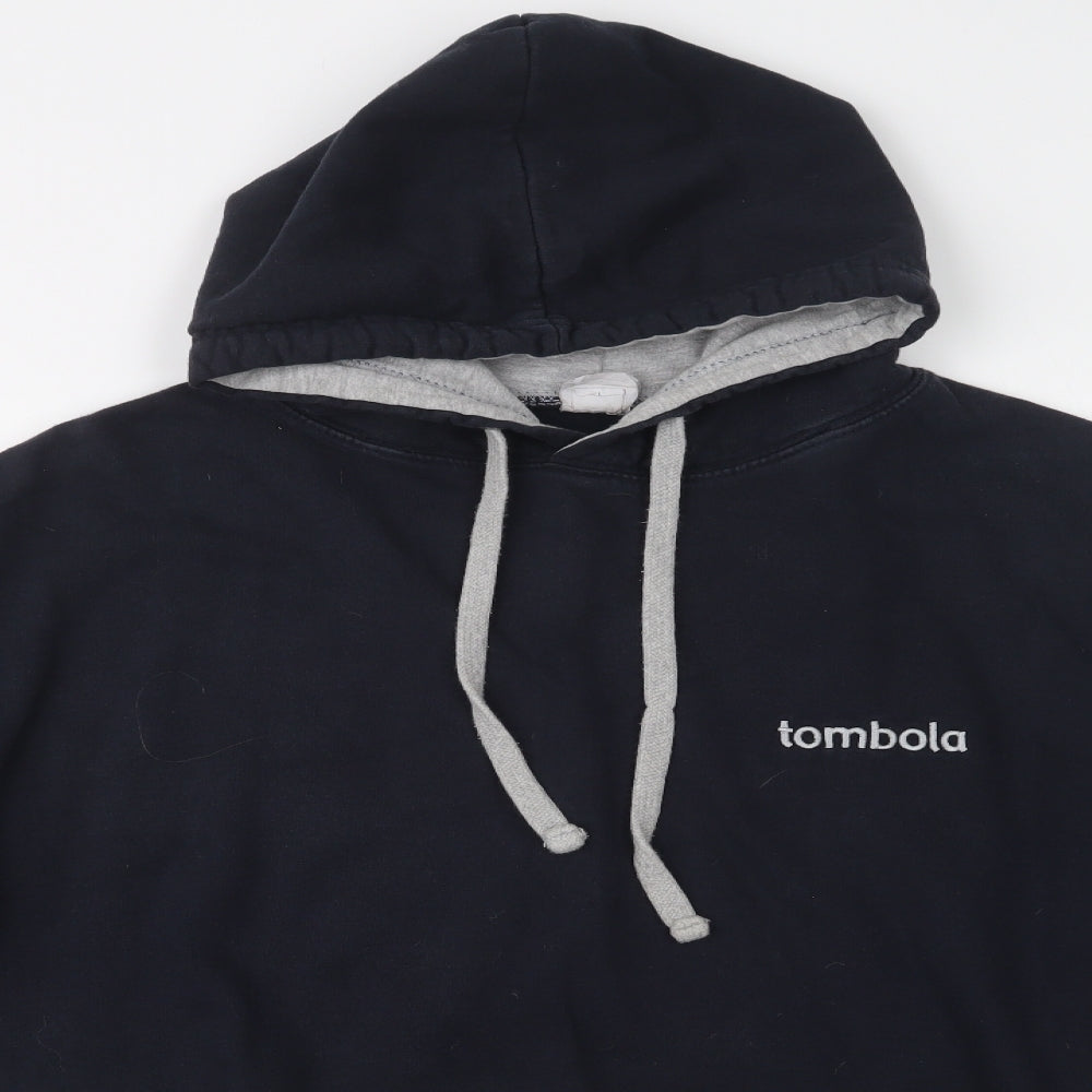 Awdis Mens Blue  Cotton Pullover Hoodie Size L