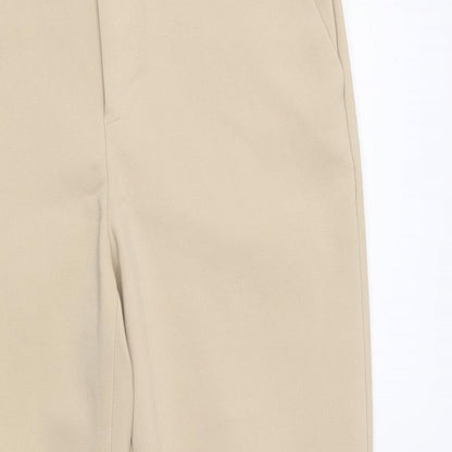 New Look Womens Beige  Cotton Dress Pants Trousers Size 8 L26 in Regular Hook & Loop