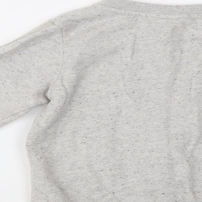 NEXT Girls Grey Striped Cotton Full Zip Sweatshirt Size 9 Years  Zip