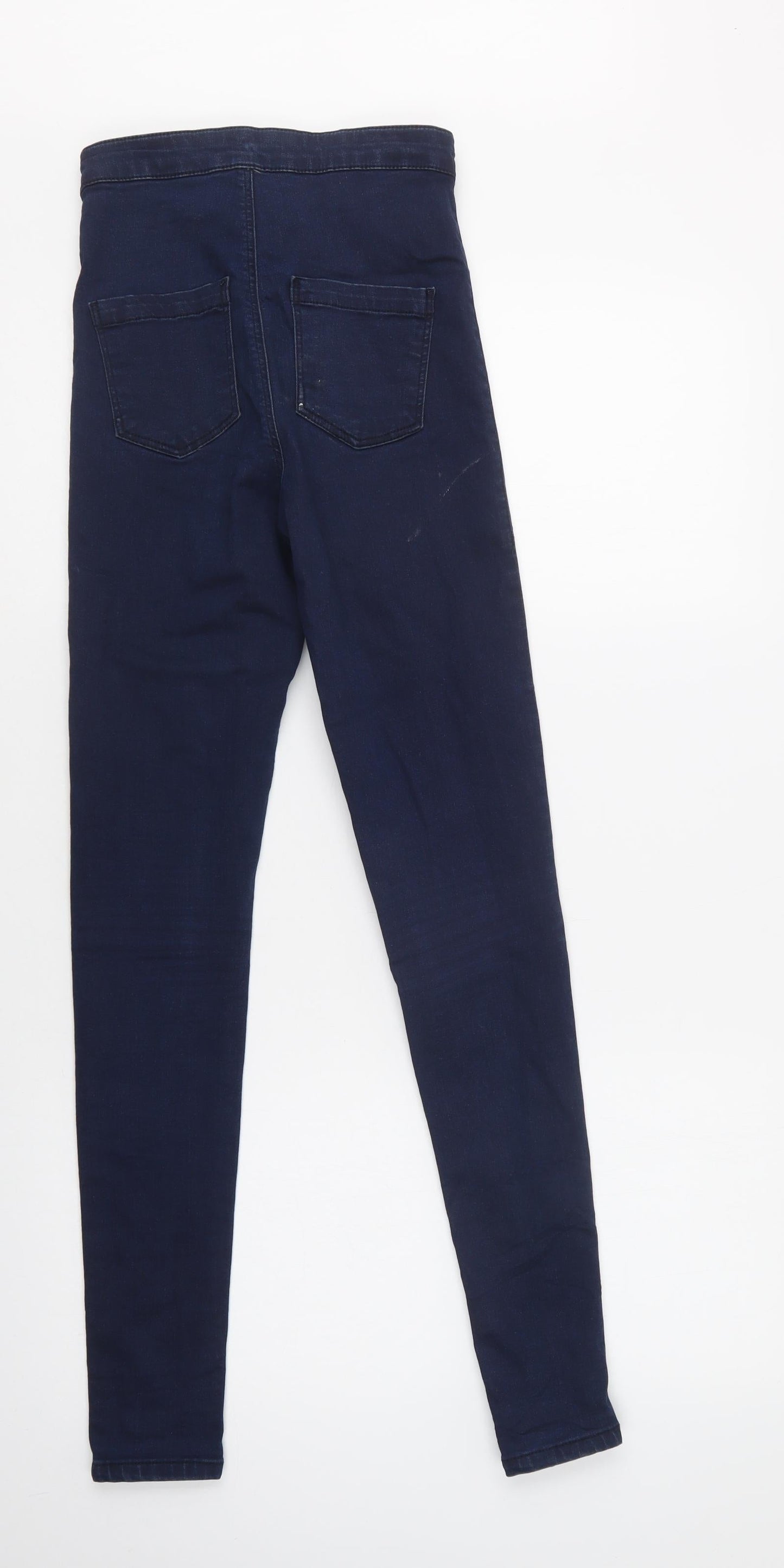 Topshop Womens Blue  Cotton Skinny Jeans Size 26 L32 in Regular Button