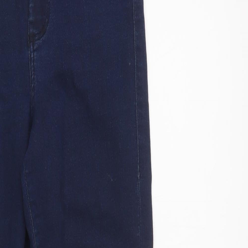 Topshop Womens Blue  Cotton Skinny Jeans Size 26 L32 in Regular Button