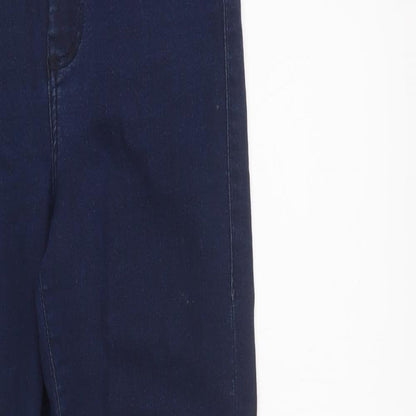 Topshop Womens Blue  Cotton Skinny Jeans Size 26 L32 in Regular Button