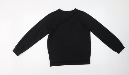 SheIn Girls Black  Cotton Pullover Sweatshirt Size 14-15 Years