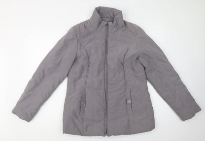 Authentic Womens Grey   Quilted Jacket Size M  Zip