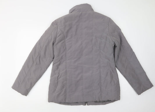 Authentic Womens Grey   Quilted Jacket Size M  Zip