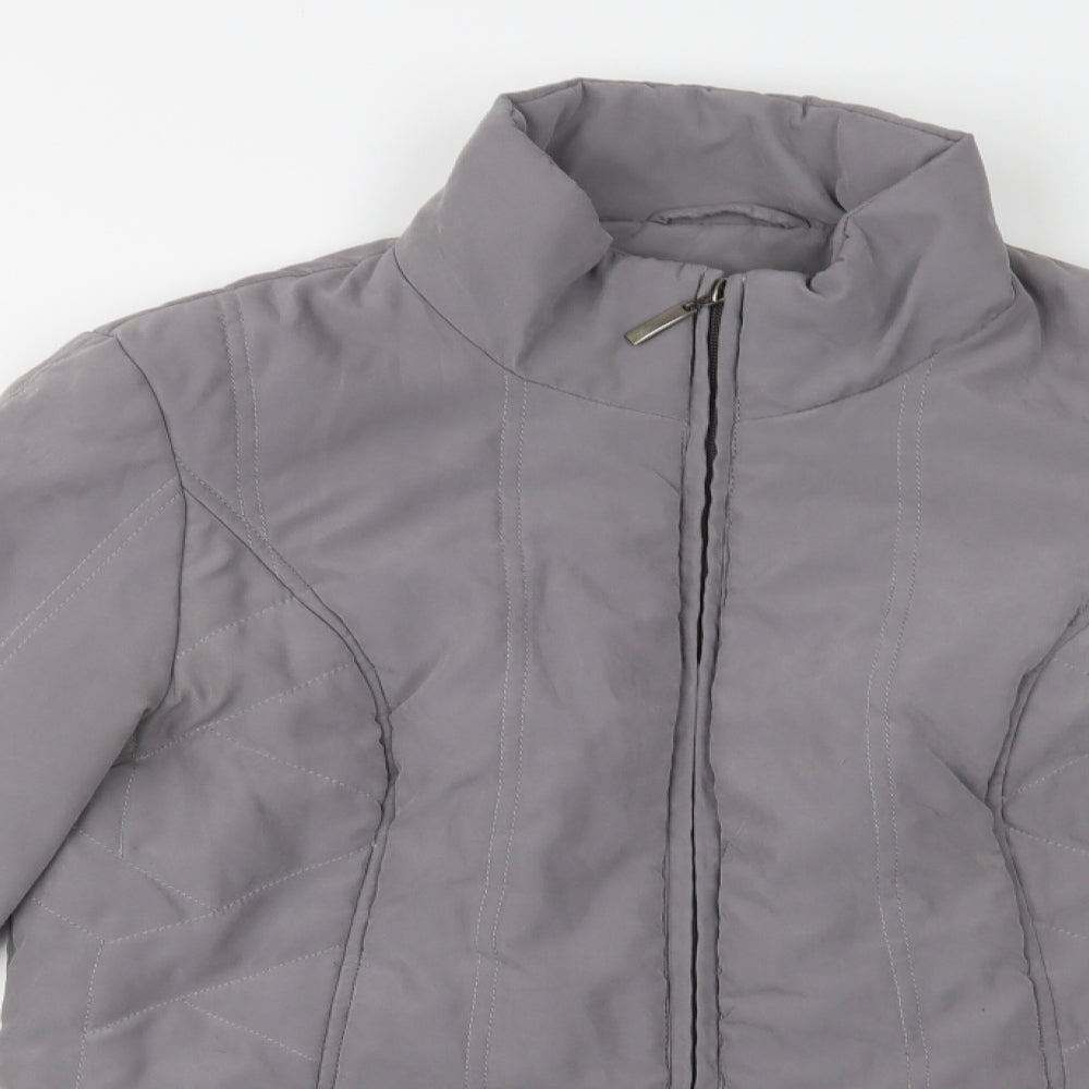 Authentic Womens Grey   Quilted Jacket Size M  Zip