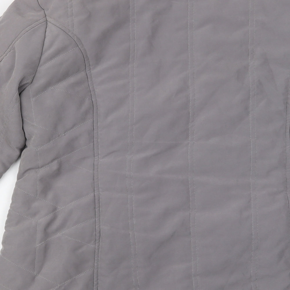 Authentic Womens Grey   Quilted Jacket Size M  Zip
