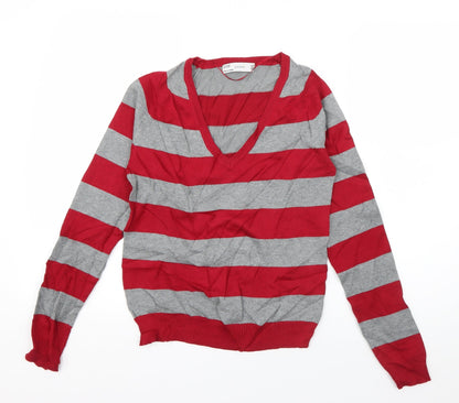 Womens UK Size S Zara Red Pullover Jumper