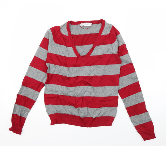 Womens UK Size S Zara Red Pullover Jumper