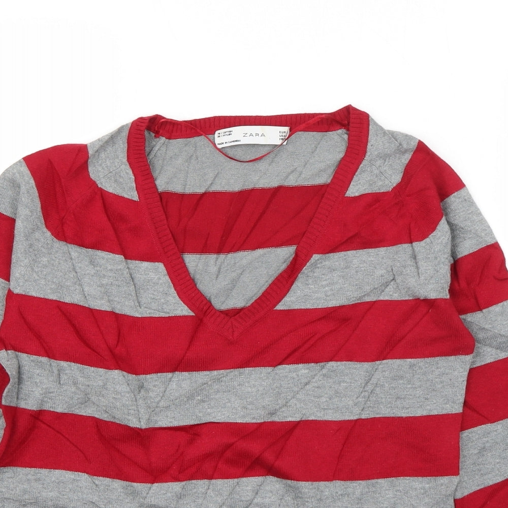 Womens UK Size S Zara Red Pullover Jumper