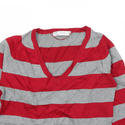 Womens UK Size S Zara Red Pullover Jumper