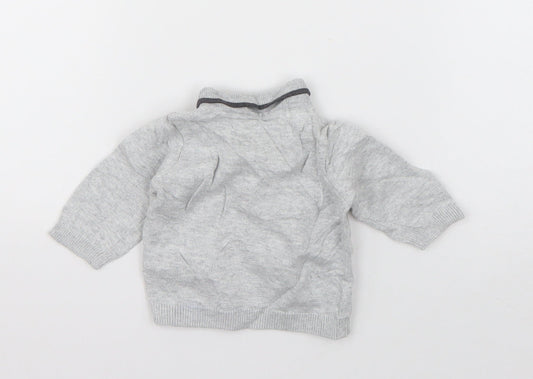 F&F Boys Grey  Cotton Pullover Jumper Size 0-3 Months  Pullover