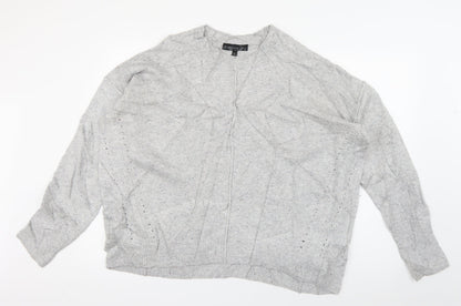 Topshop Womens Grey Round Neck  Acrylic Pullover Jumper Size 14