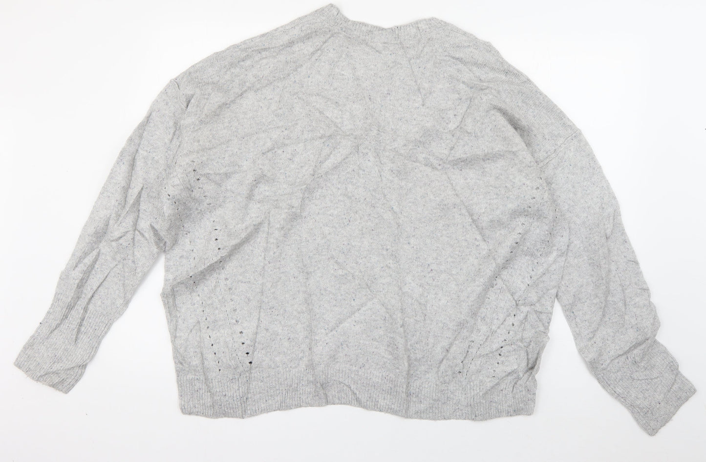Topshop Womens Grey Round Neck  Acrylic Pullover Jumper Size 14