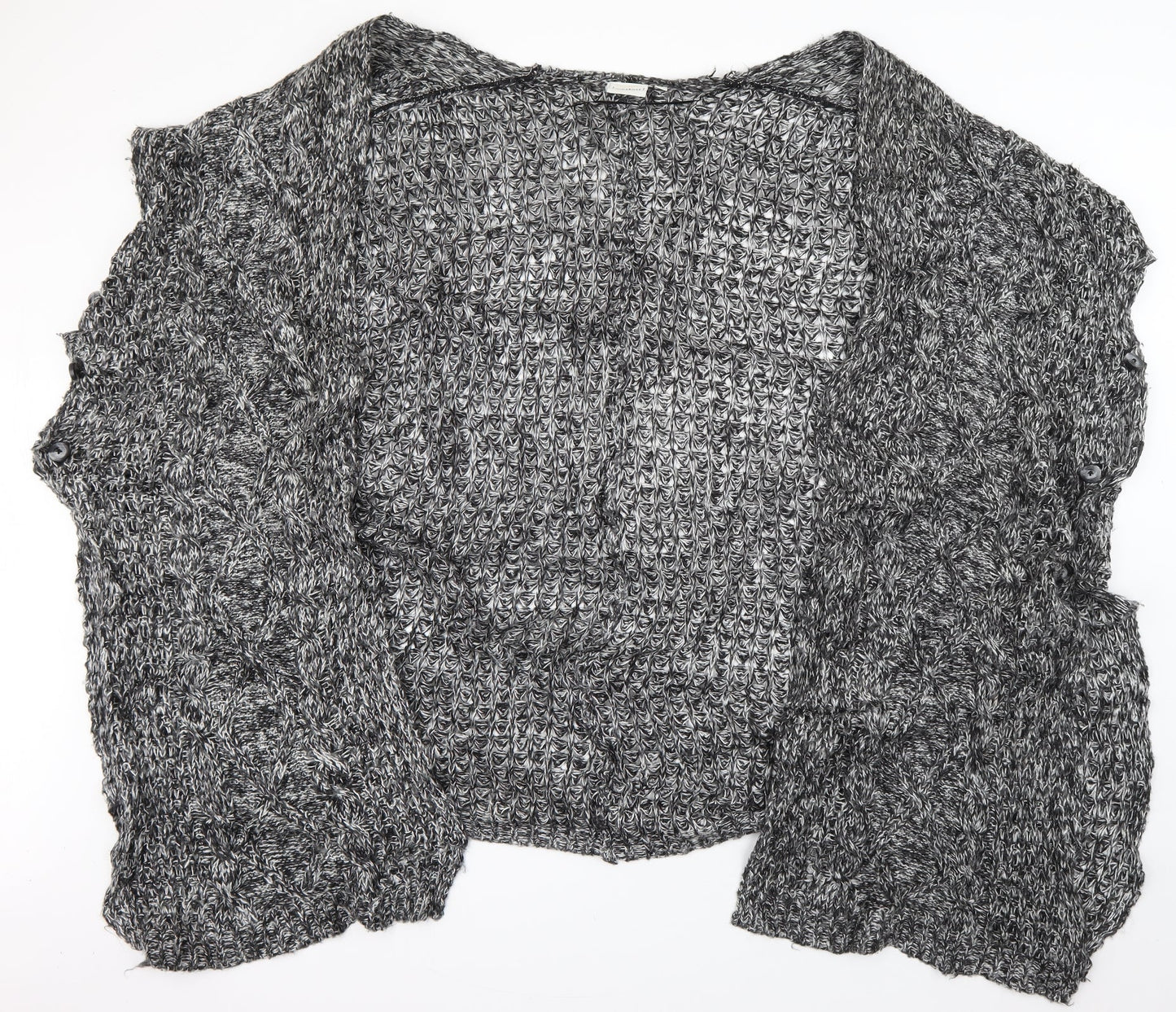 JUNAROSE Womens Grey V-Neck  Acrylic Cardigan Jumper Size S