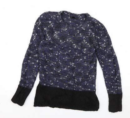 Womens UK Size S Mango Blue Pullover Jumper