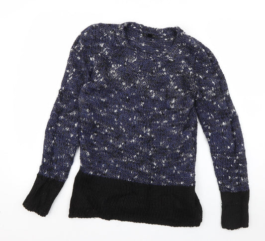 Womens UK Size S Mango Blue Pullover Jumper