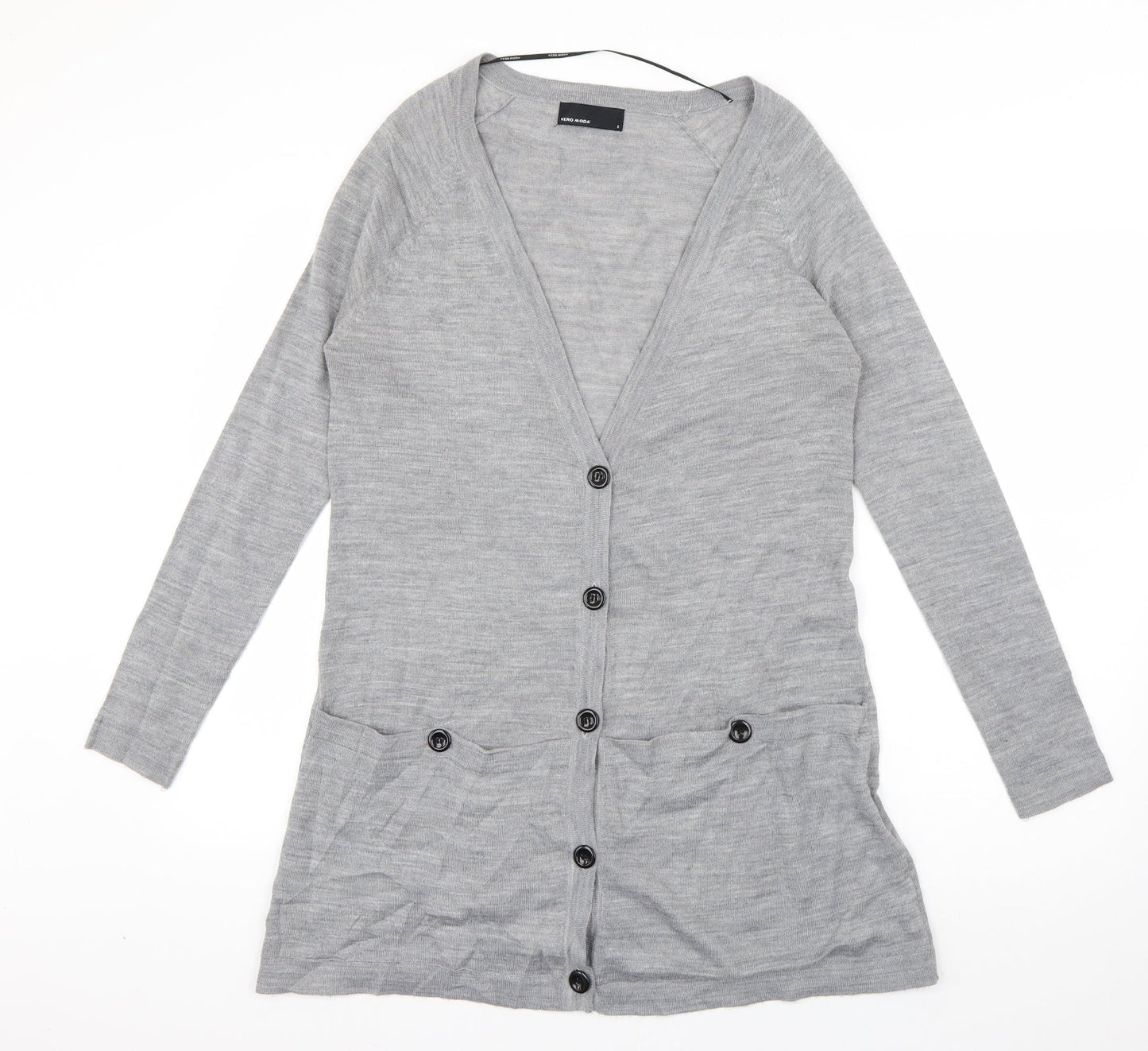 Womens UK Size S VERO MODA Grey Cardigan Jumper