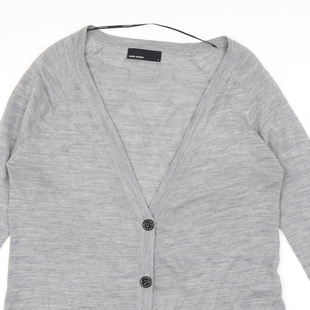 Womens UK Size S VERO MODA Grey Cardigan Jumper