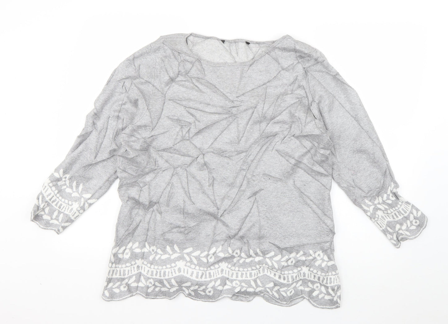 Womens UK Size 16 Preworn Grey Pullover Jumper
