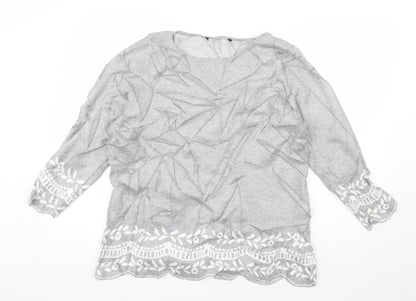 Womens UK Size 16 Preworn Grey Pullover Jumper