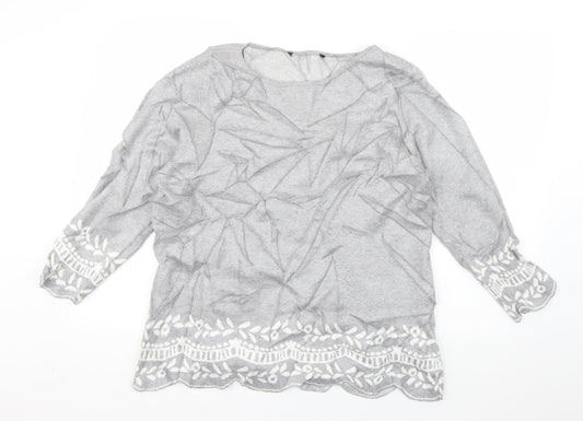 Womens UK Size 16 Preworn Grey Pullover Jumper