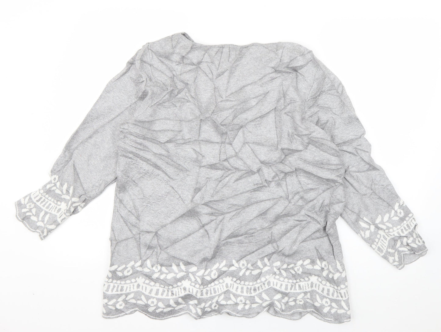 Womens UK Size 16 Preworn Grey Pullover Jumper