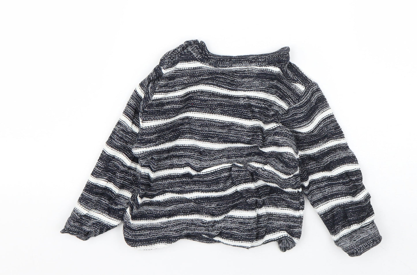 Primark Boys Blue Striped Cotton Pullover Jumper Size 9-12 Months  Pullover