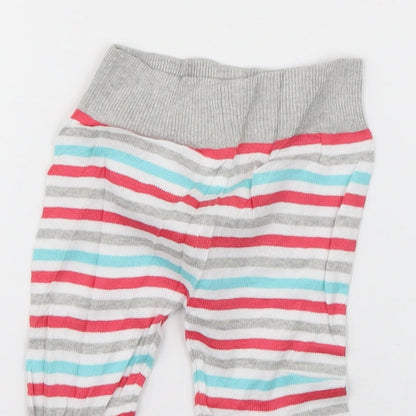 Toffyhouse Girls Multicoloured Striped Cotton Jogger Trousers Size 6-9 Months