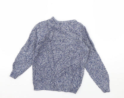 Marks and Spencer Boys Blue Round Neck  Cotton Pullover Jumper Size 5-6 Years  Pullover