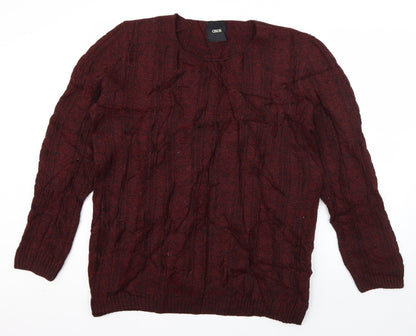 ASOS Mens Red Round Neck  Acrylic Pullover Jumper Size M