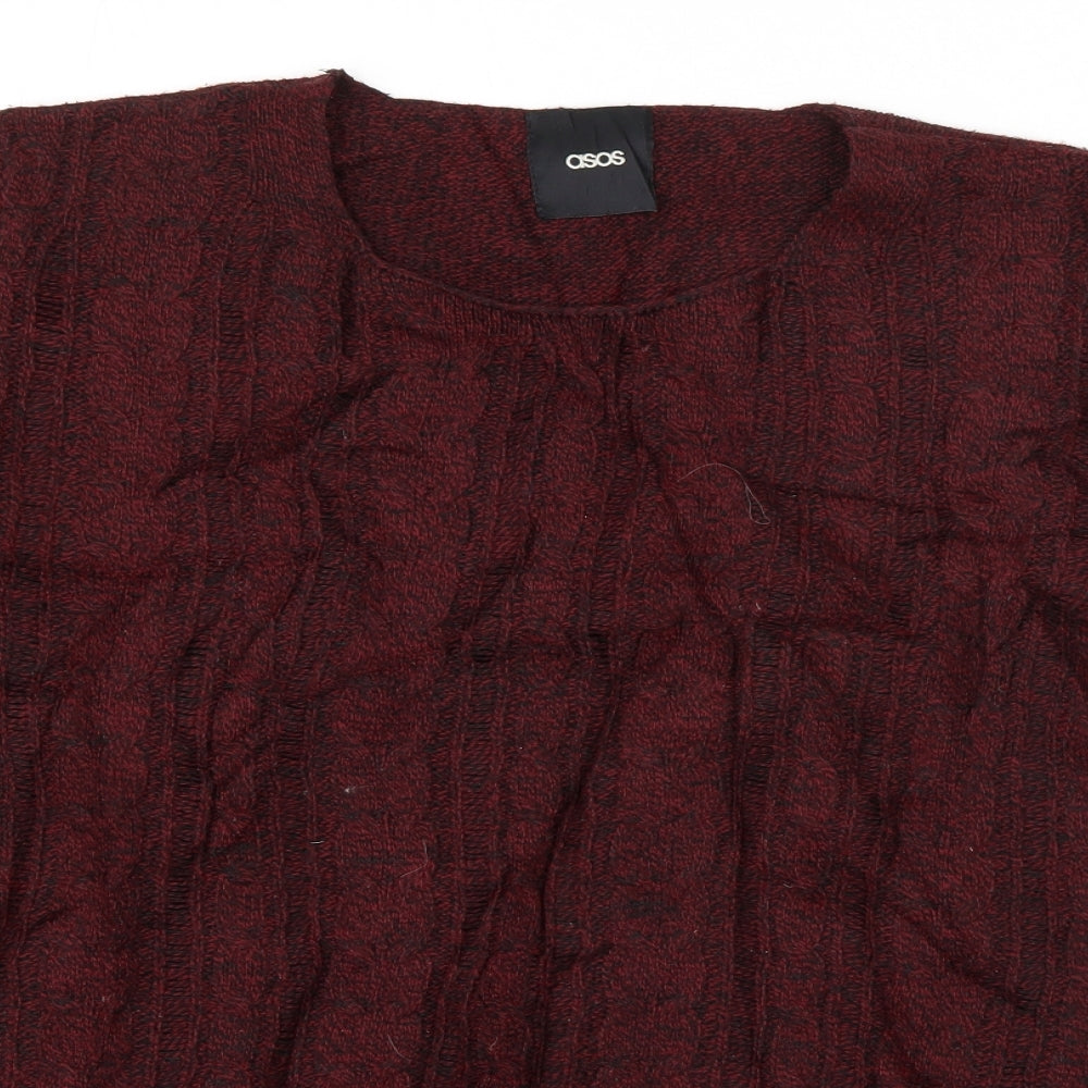 ASOS Mens Red Round Neck  Acrylic Pullover Jumper Size M