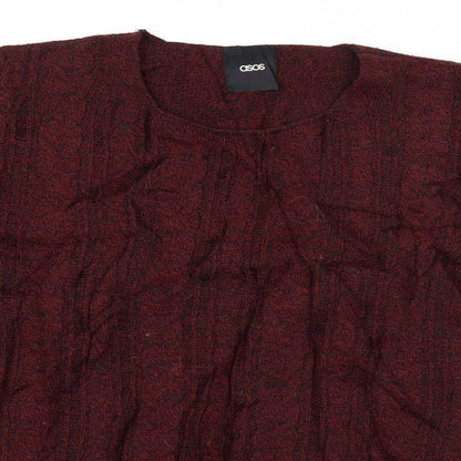 ASOS Mens Red Round Neck  Acrylic Pullover Jumper Size M