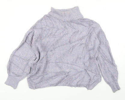 Additional front view of H&M women’s blue round neck cotton jumper, size S