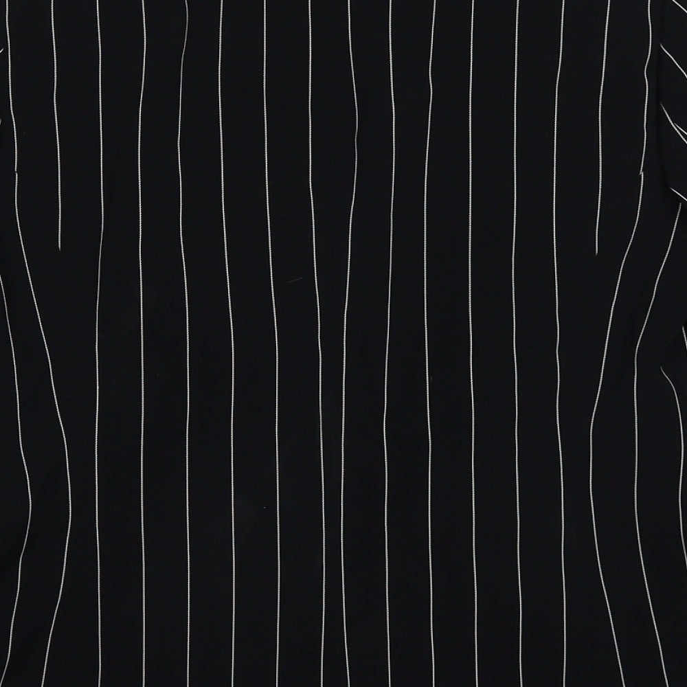 Roman Womens Black Striped Polyester Jacket Suit Jacket Size 14