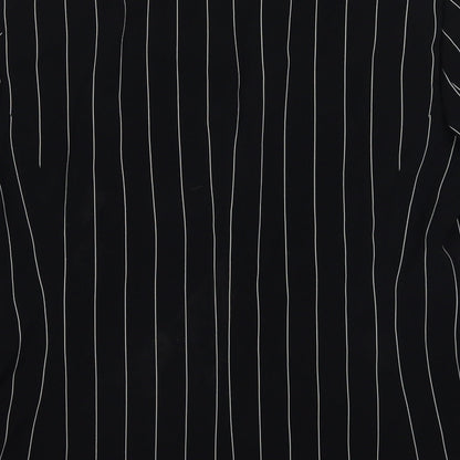 Roman Womens Black Striped Polyester Jacket Suit Jacket Size 14