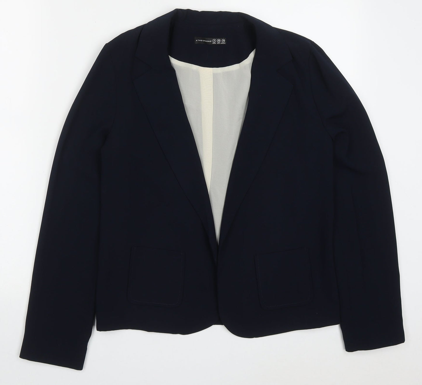 Atmosphere Womens Blue  Polyester Jacket Blazer Size 8