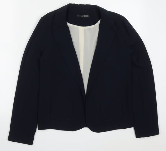 Atmosphere Womens Blue  Polyester Jacket Blazer Size 8