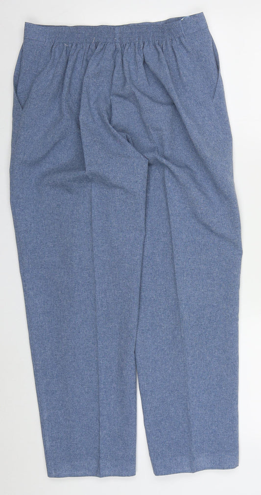 Simply Be Womens Blue  Polyester Trousers  Size 12 L26 in Regular