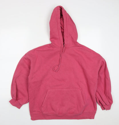 H&M Womens Pink  Cotton Pullover Hoodie Size S  Pullover