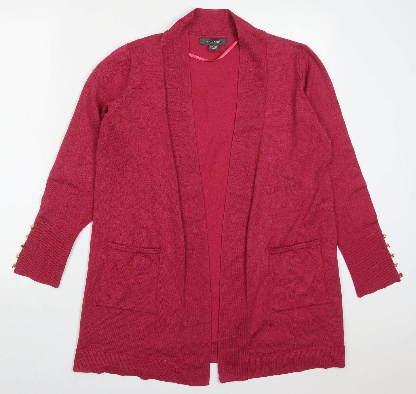 Primark Womens Pink V-Neck  Viscose Cardigan Jumper Size 12