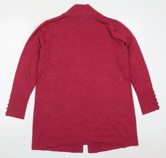 Primark Womens Pink V-Neck  Viscose Cardigan Jumper Size 12